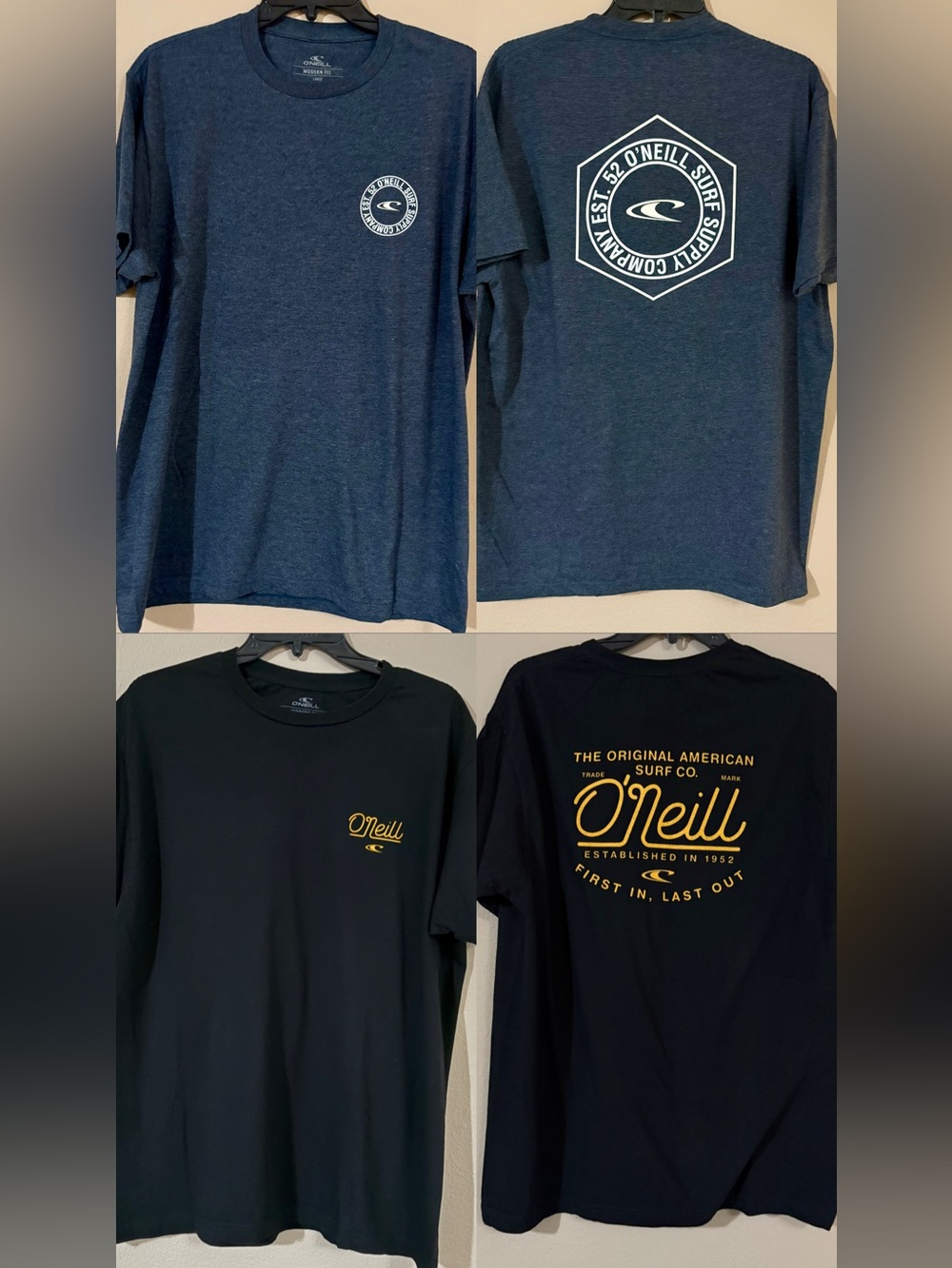O'NEILL Men's 2 Pack Graphic Surf T-Shirts Logo Large L Bundle